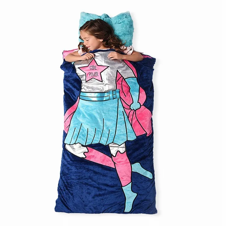 
Wholesale High Quality Hot Sale Custom Printed Double Layer Flannel Sleeping Bag Shark Tail Flannel Blanket for Kids 