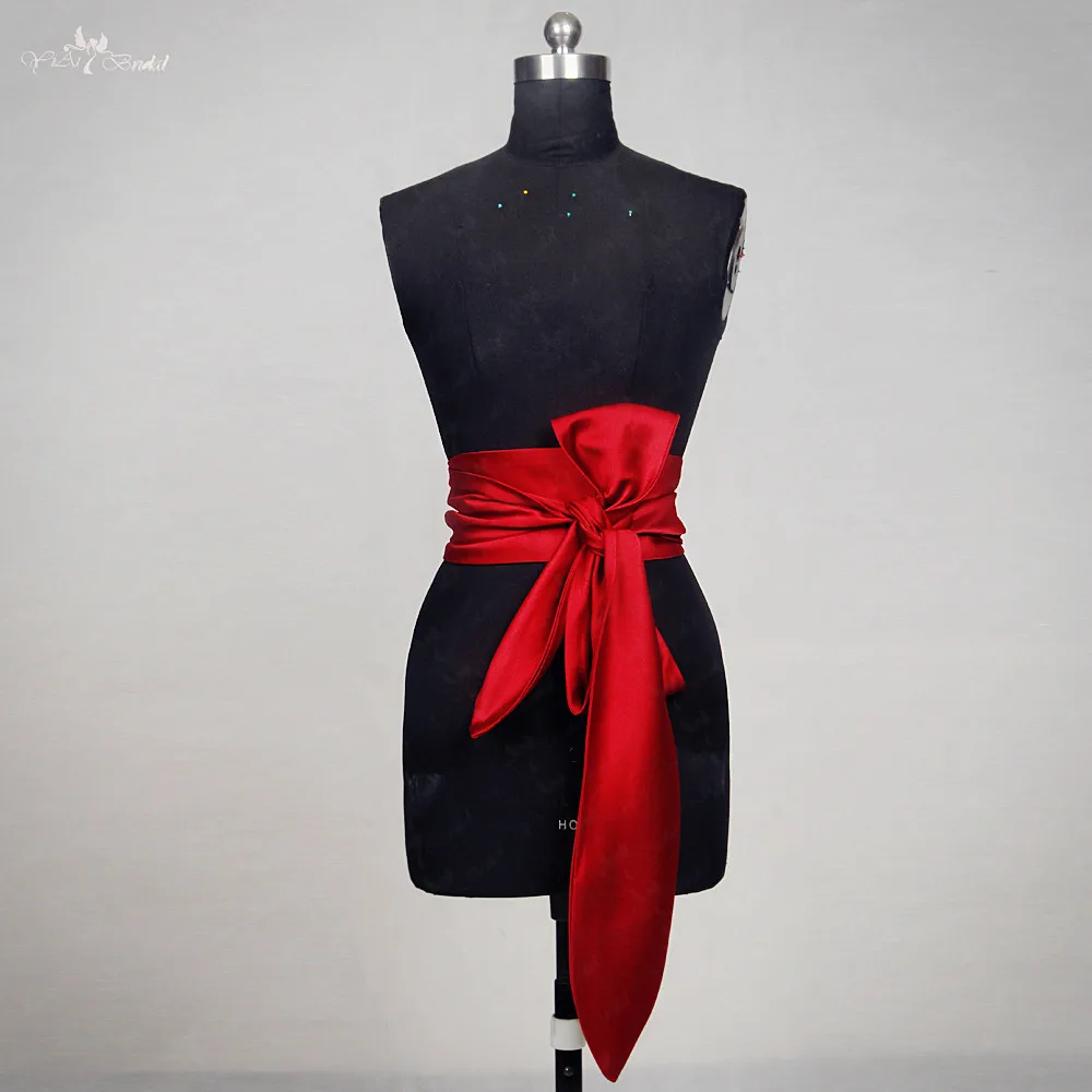 RSS12 Red Sash Satin Wedding Belt