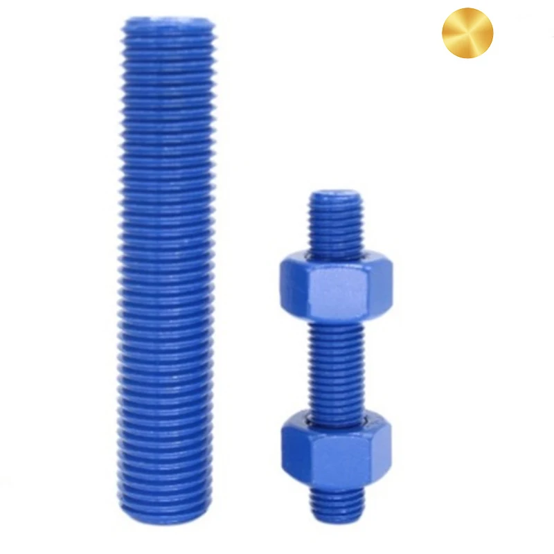 Petrochemical specific Blue coated B7 B16 L7 hex bolts stud bolts and threaded rod