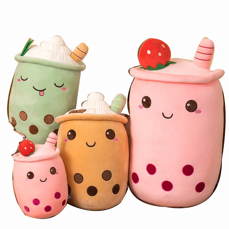 Cute Boba Cup Plush Toy Bubble Boba Tea Soft Stuffed Milk Tea Cup Pelushes Pillow