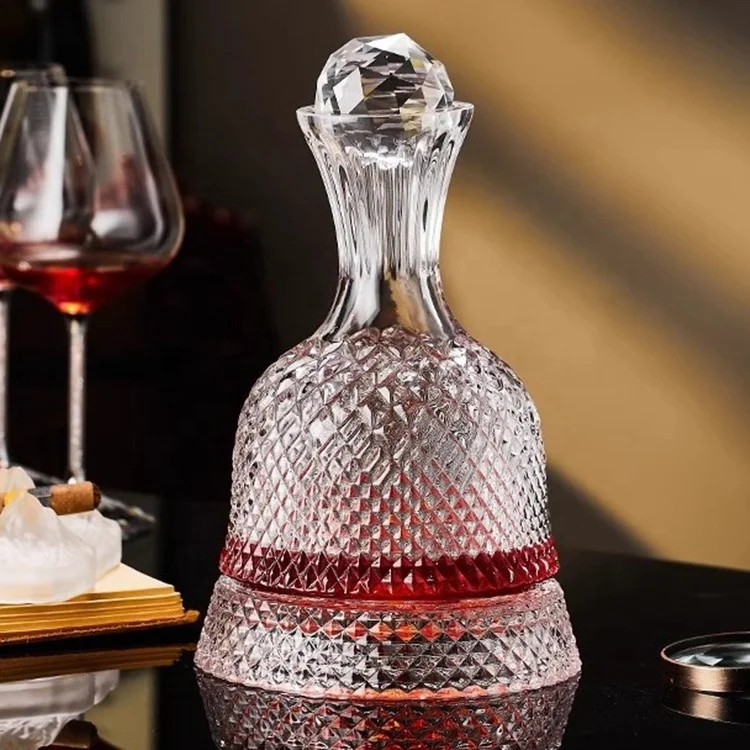 1500ml Hand Made Engraving Whisky Decanter Swirling Crystal Glass Wine Decanters With Stopper