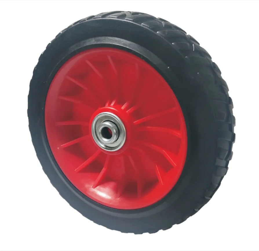 Lawn mower Wheel with Ball Bearing Solid Rubber Tyre Wheel from 5 6 7 8 Inch Rubber wheels