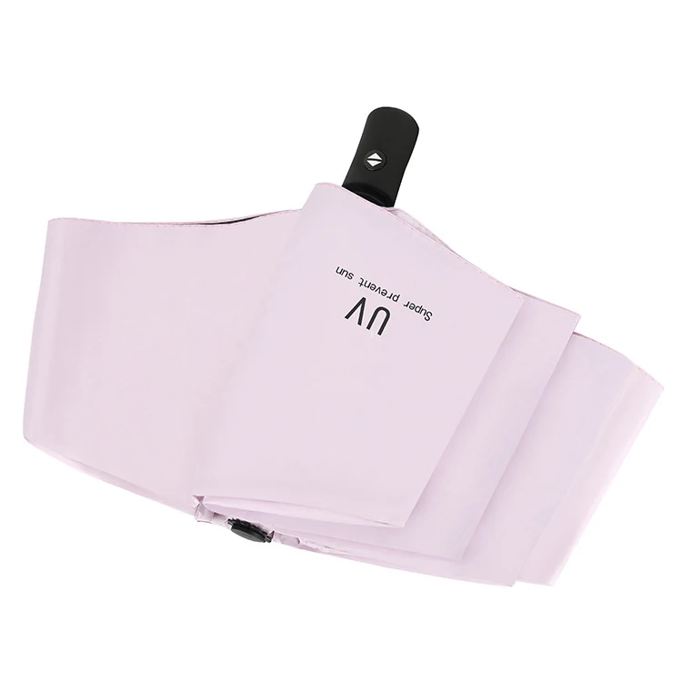 custom printing foldable umbrella with logo uv sun rain dual use 3 folding clear umbrellas wholesale