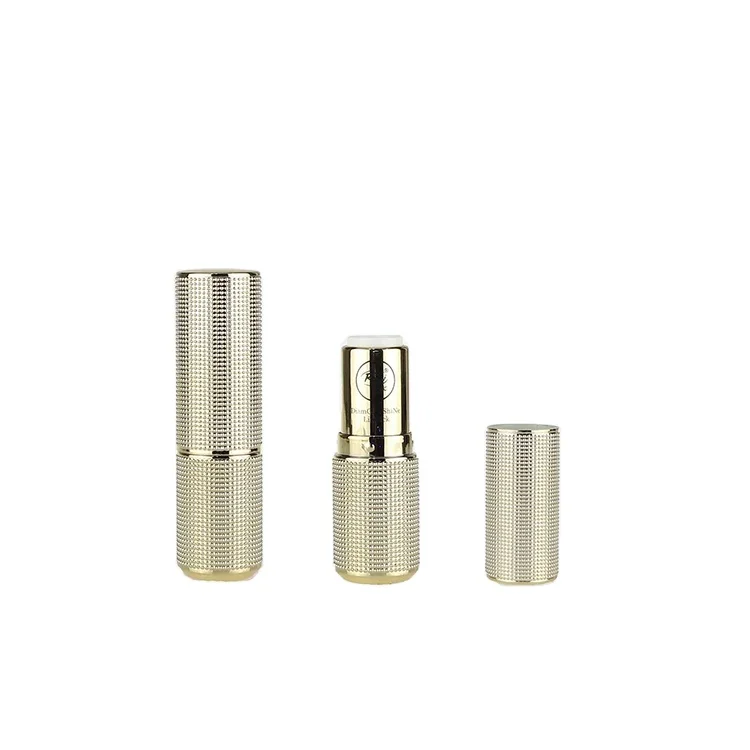 Make Your Own Lipstick Tube Gold Lip Tube Packaging with Logo Printing Gold Metallic Round Lipstick Tube for Cosmetics Labels