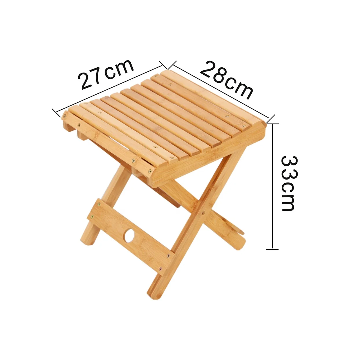 Factory Supply Attractive Price Natural Color Portable Bamboo Folding Stool