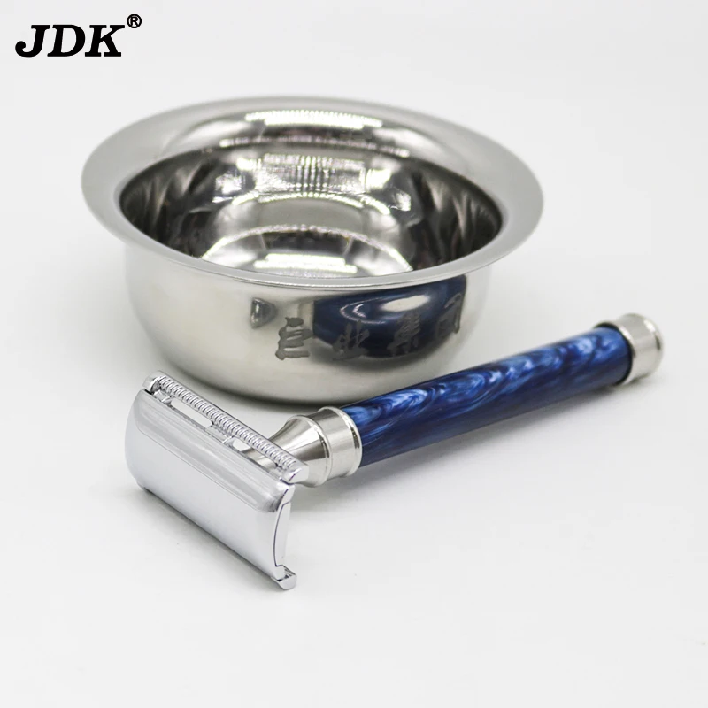 JDK Blue Color Razor High Quality Hairdressing Double Blade Shaving  Mens Safety Razor