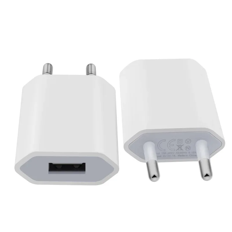 Factory Wholesale USB Adapter 5V 1A  EU Plug Wall USB Charger 5W for iPhone Phone Charger