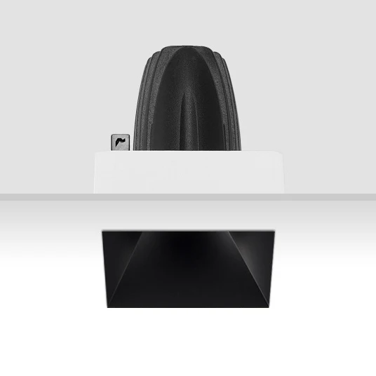 Черный 7 Вт прожектор коммерческий проект COB MR16 Down Light 5 квадратный утопленный безрезный светодиодный светильник