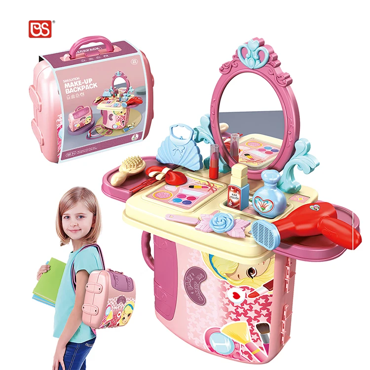 Косметический рюкзак для ролевых игр, обучающий детский туалетный столик, имитация игры для девочек, набор детских игрушек для макияжа
