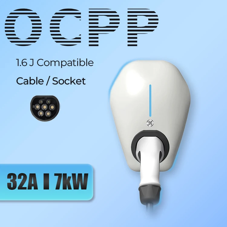 Grasen CE certified WiFi Bluetooth Connection 16A 11kW OCPP 32A 7kW EV Charger Type 2 Load balancing EV Charging Station