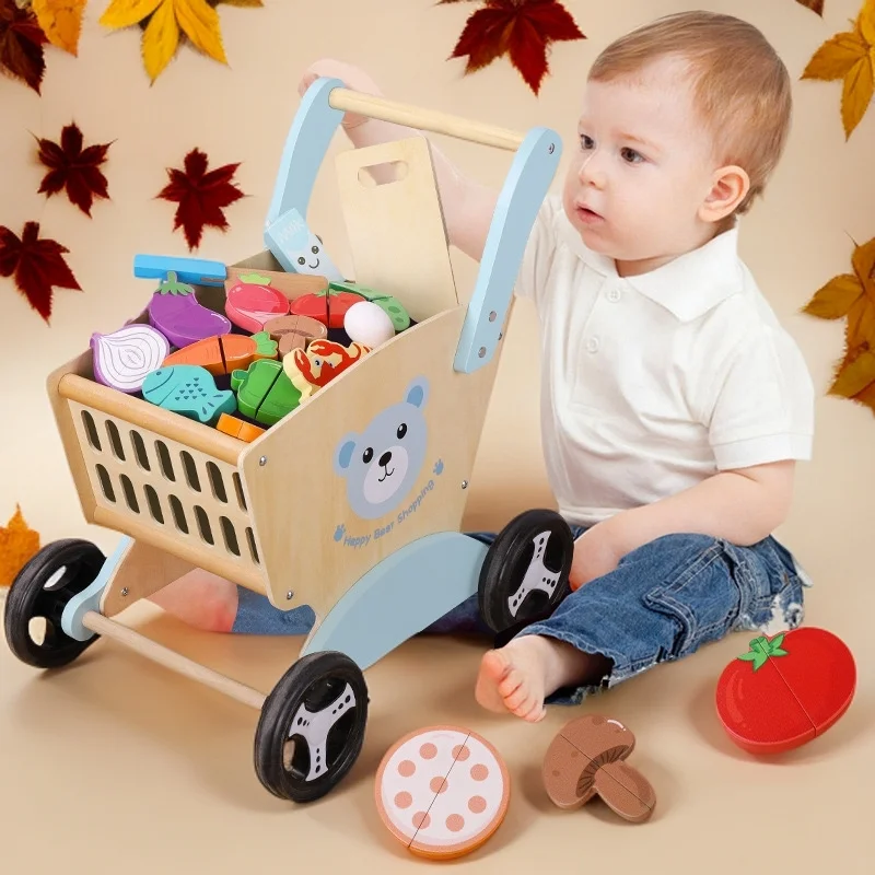 Unisex New Plastic Playhouse Toy for Kids Supermarket Shopping Cart Role-Playing Tool Pretend Play & Preschool