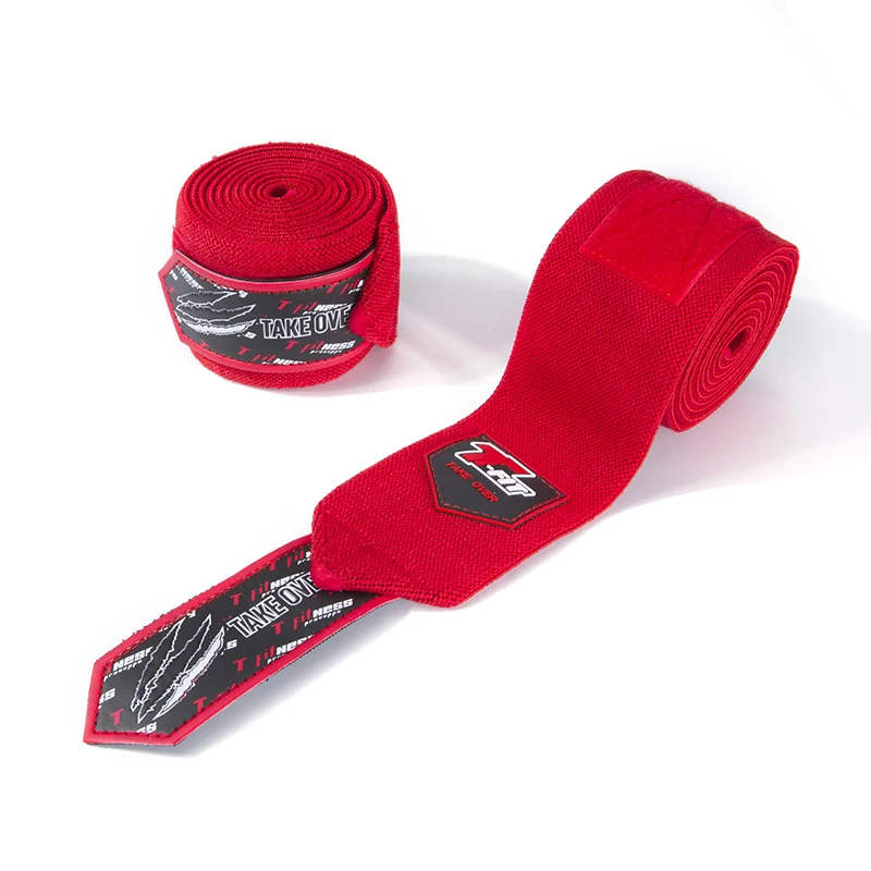 Custom Elastic Heavy Duty Fitness Knee Wraps for Weightlifting