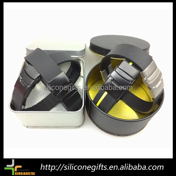 Cheap customized Personalized  bracelet custom silicone stainless steel  plate silicone bracelet