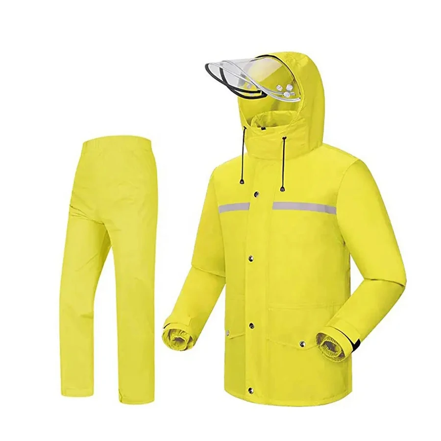 Fashion Rain Jacket Pants Waterproof Worker Safety Outdoor Task Rain Gear PVC Rain Suit