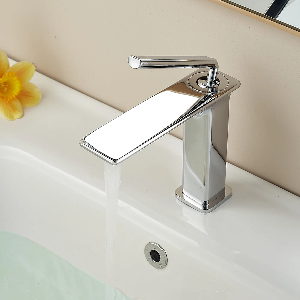 Solid Brass Bathroom Faucet Bathroom Taps Hot Cold Basin Mixer Water Faucet Brass Single Hole Basin Faucet