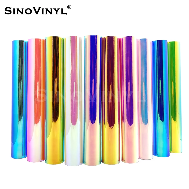 SINOVINYL Wholesale Hot Sell Chrome Rainbow Graphic DIY Craft Cutting Vinyl Colorful