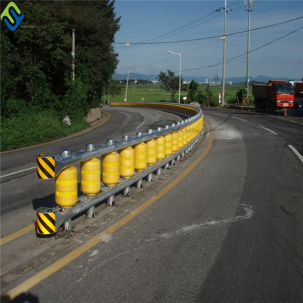 EVA filled Safety guarding double barrel single barrel Stainless steel beam guardrail highway safety roller barriers