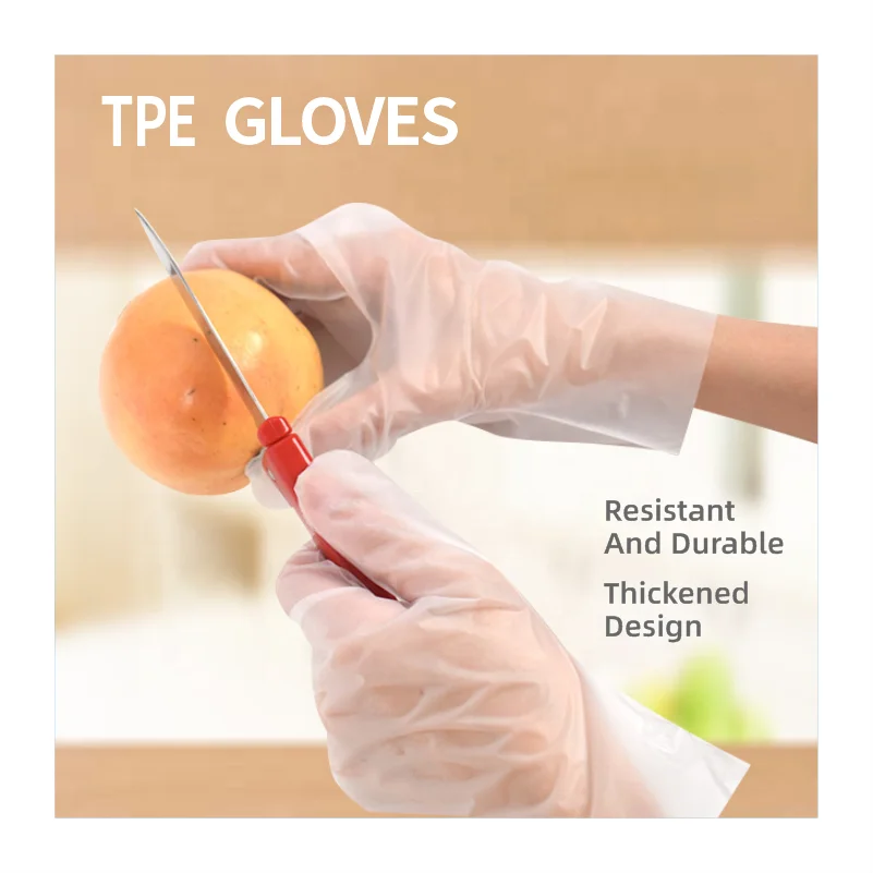 Embossed Polyethylene Soft Syntectic  Plastic Food Grade Blue Elastic hand protect tpe Film Roll Tpe Gloves