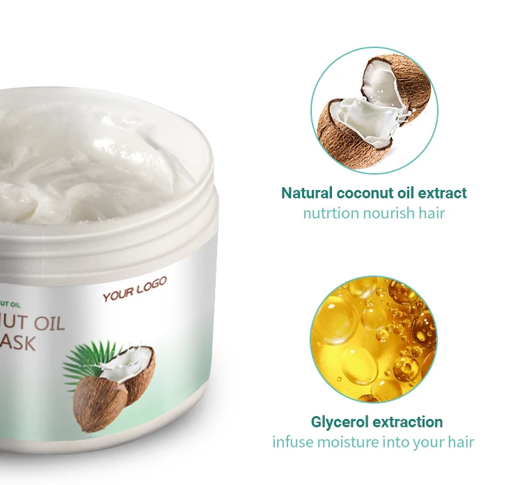Оптовая продажа натуральные органические кокосовые восстанавливающие волосы маска набор для поврежденных волос