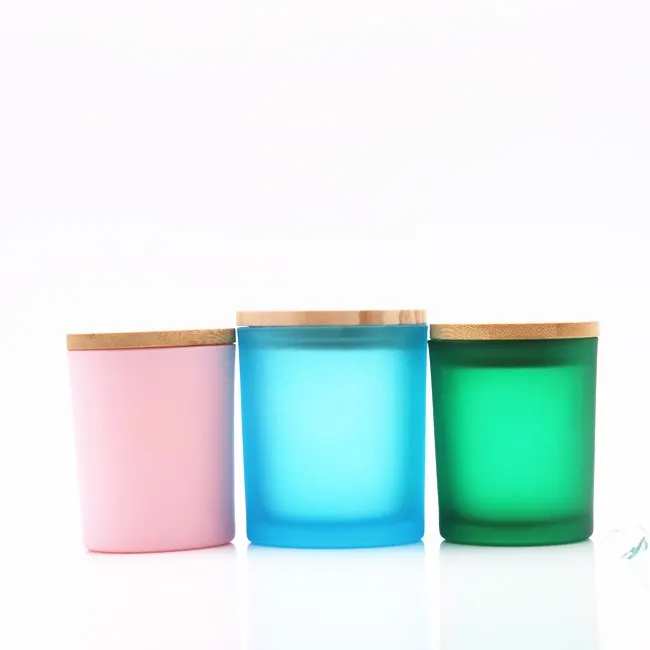 Оптовая продажа, Рождественские декоративные круглые Красочные Синие Пустые роскошные стеклянные банки для свечей с индивидуальным логотипом