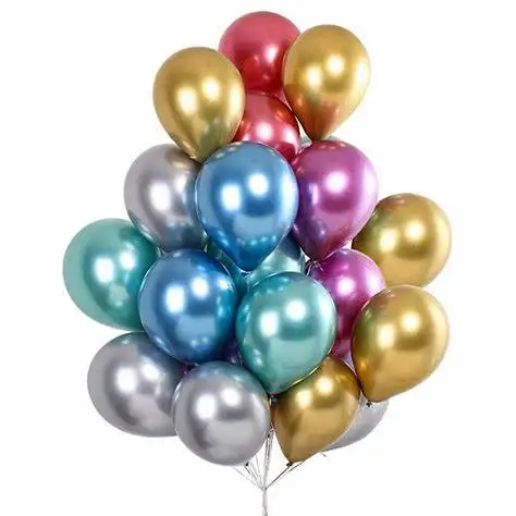 Wholesale 12inch Glossy Metal Pearl Latex Balloons Thick Chrome Metallic Colors helium Ballon Air Balls Globos