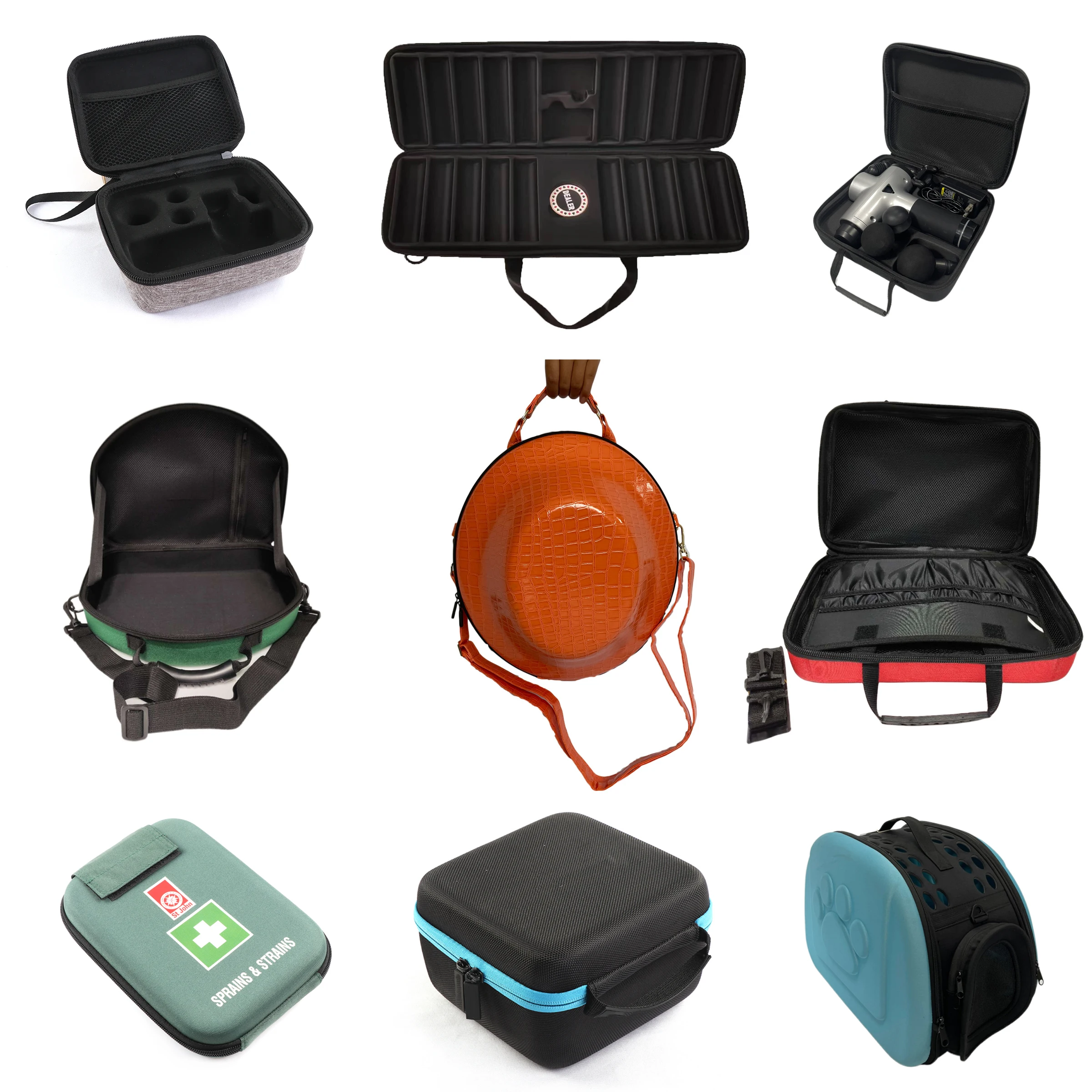 Manufacturers Custom Hard Shell Eva With Foam Insert Zipper Tool Carry Case For Medical Equipment,Custom Printed Empty Box Case