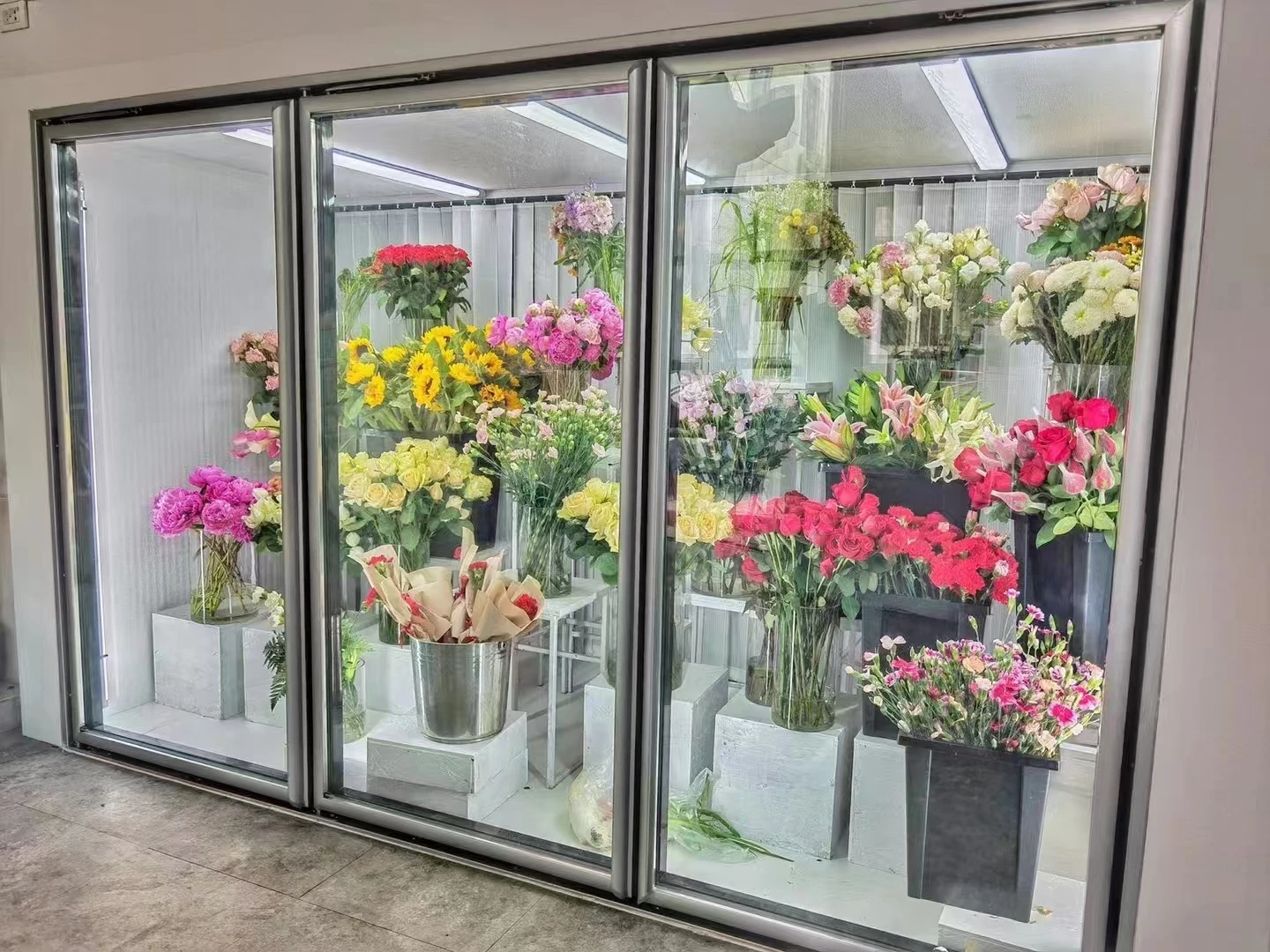 Longhey Walk In Display Cold Storage Room Glass Door And Frame With Anti Fog And Defrosting Functions Refrigerator Accessories