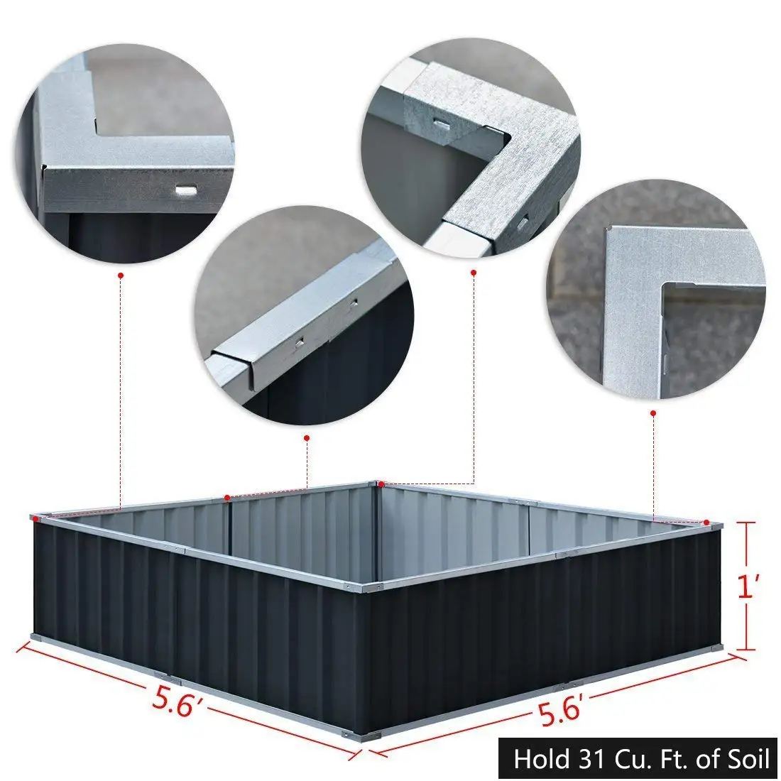 GB9090-H30  DIY customized garden beds Wholesale steel garden beds Modern metal raised beds