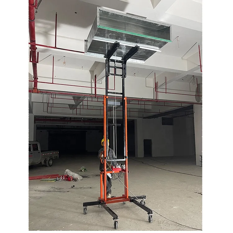 Electric forklift duct installation lift 220V brick loading machine fire pipe lifting machine