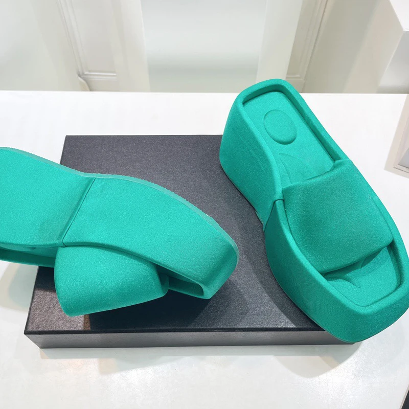 Women Colorful Wedge Slide Wholesale Luxury OEM Name Brand Ladies Outdoor Fancy Platform Slipper Wedge Shoes
