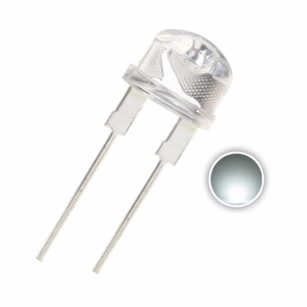 Juhong Transparent 8 mm Clear Lens Light Emitting Diode 0.5w 8mm Straw Hat White LED Diode free sample