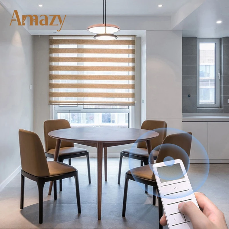 Manufacturer Supplier Innovation Design Wifi Phone Remote Motor Control Motorized Office Home Room Smart Roller Blinds