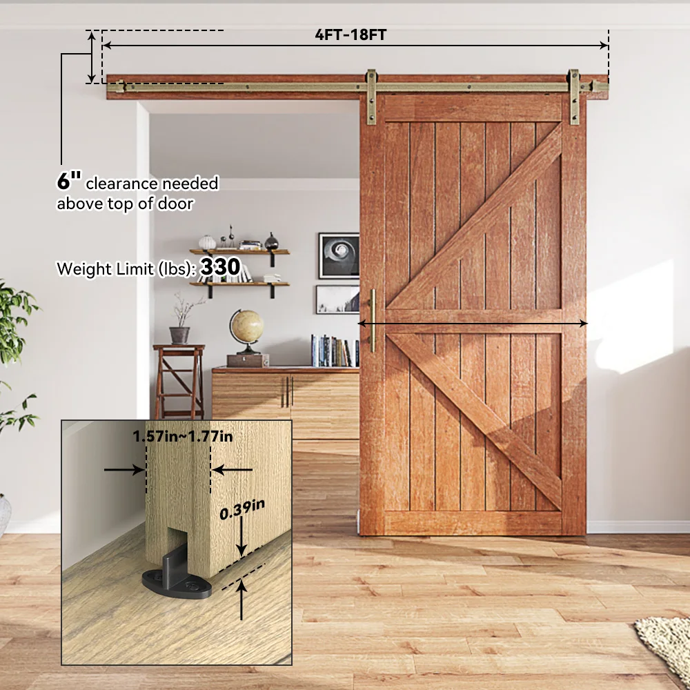 Professional Manufacturer Heavy Duty Barn Door Kits Bronze Steries Sliding Barn Door Hardware
