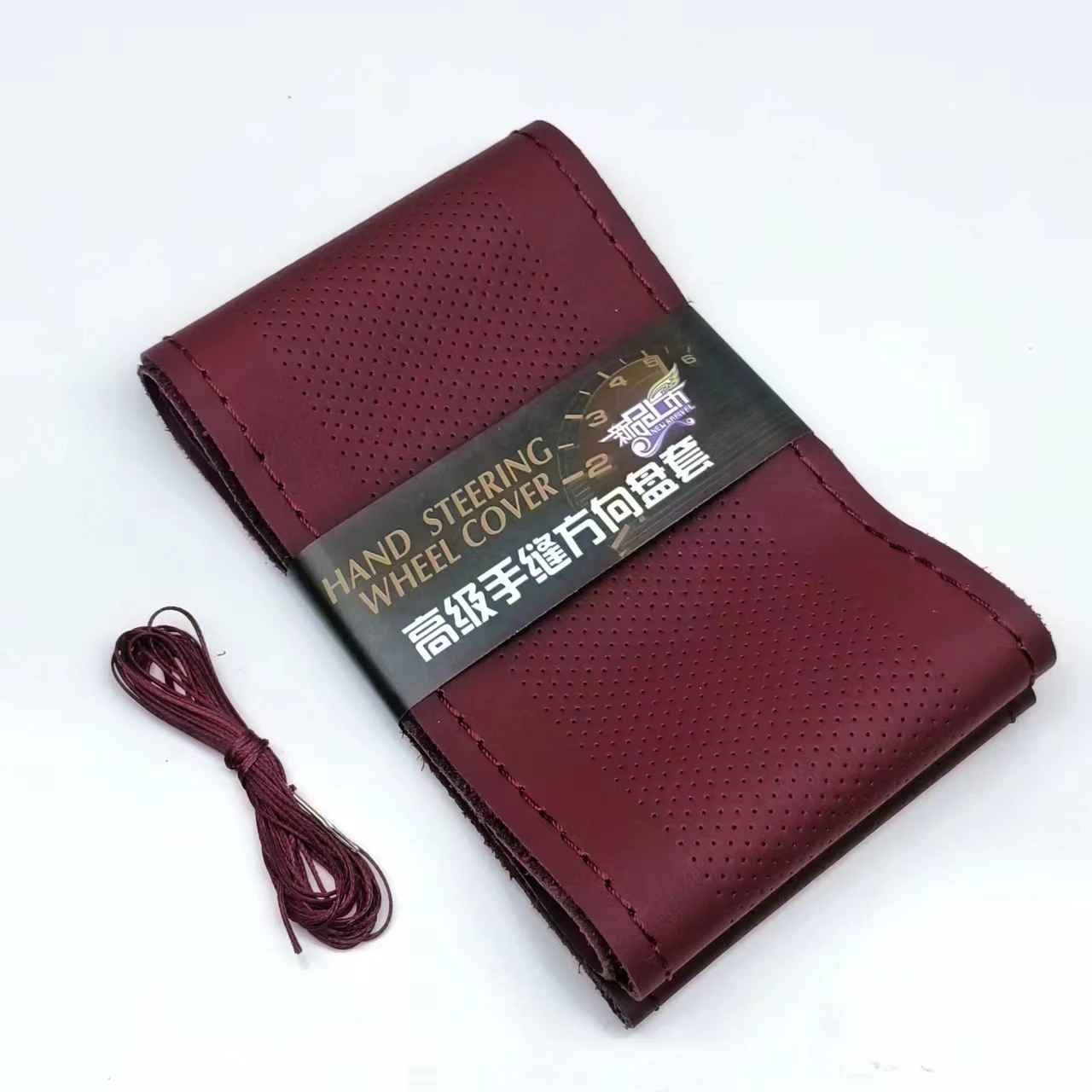 Luxury High Quality leather car steering wheel cover hand stitched  Breathable Absorbent Genuine