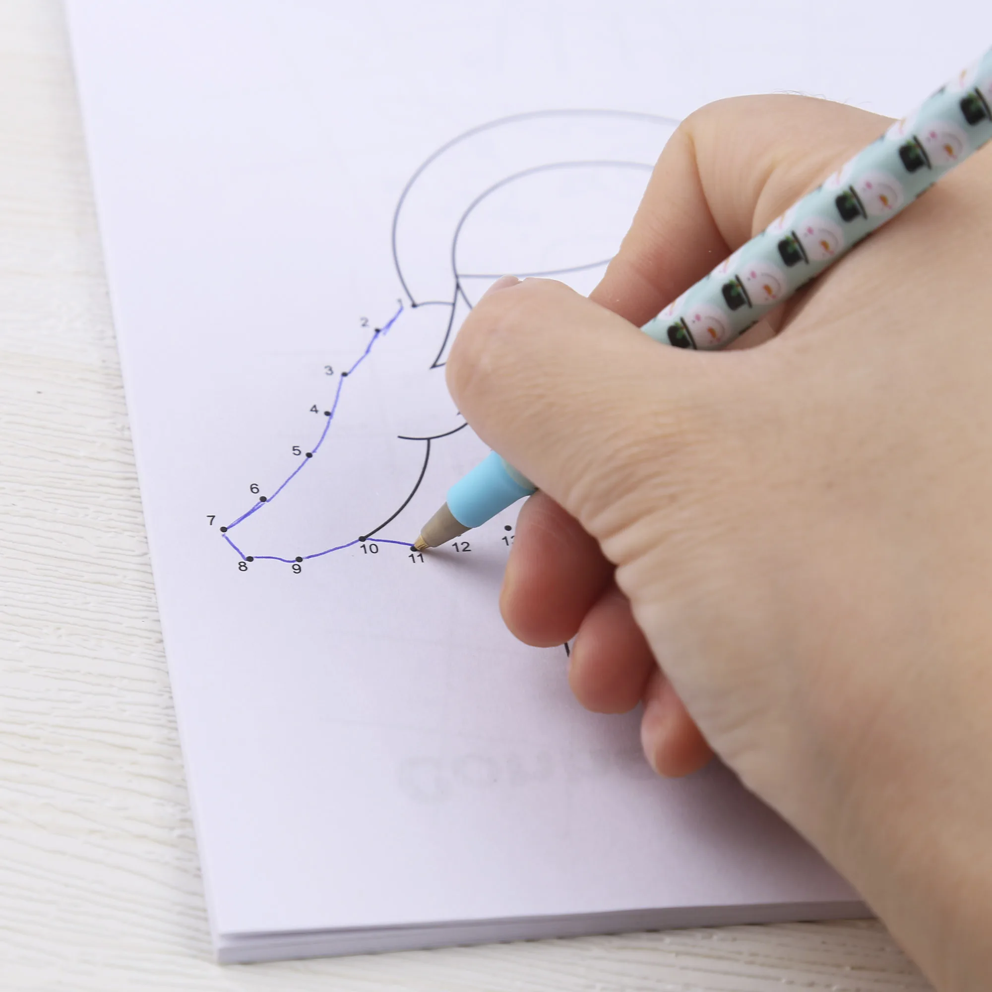 Рождественский узор, чернильные ручки 5ct с праздничным принтом, дешевые пластиковые шариковые ручки