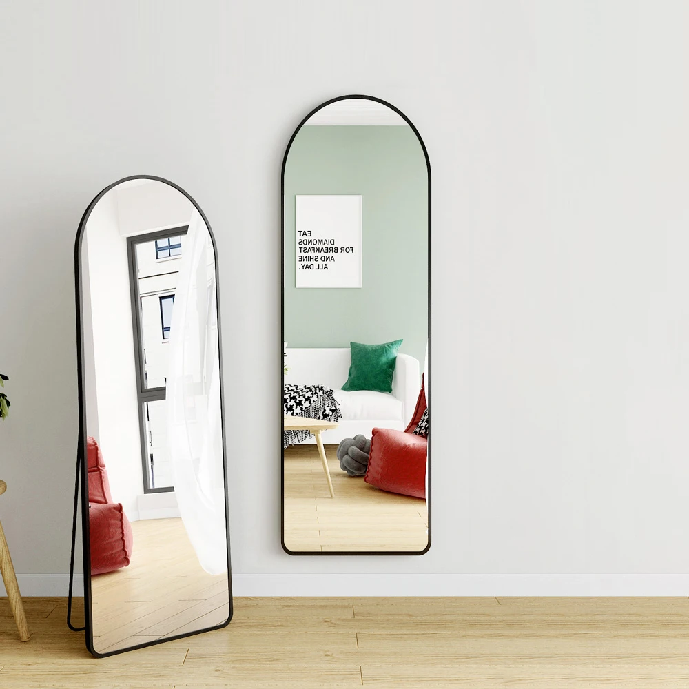 Modern Aluminium Frame Stand Large arched door mirror Decorative Floor Full Long Mirror Stand Or wall arche Mirror