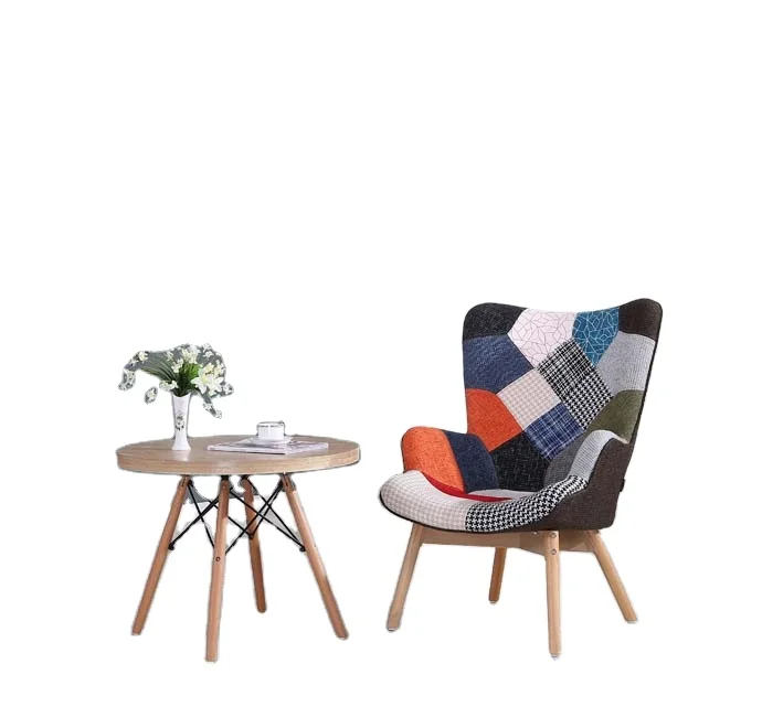 New design home furniture modern living room sofa chair accent patchwork upholstered single chair relaxing arm sofa chair