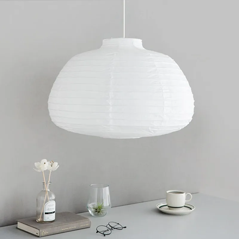 New Trend 18 inch White Round Paper Lantern Rice Paper Japanese Hanging Lamp Shade Paper Lampshade  for Living Room Decoration