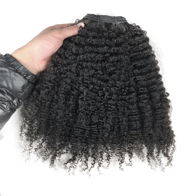 Wholesale 12A Grade Raw Indian Human Hair Bundles Double Drawn Curly Raw Human Hair Weft