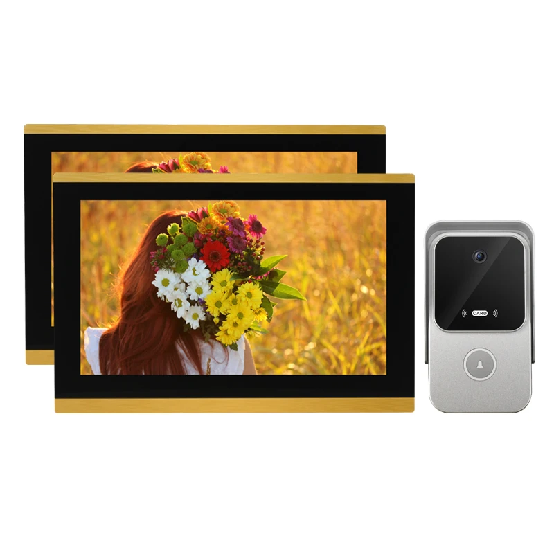 10 Inch Display IP Intercoms System RFIC Monitor Tuya Smart APP Remote Unlock Video Door Phone Villa Building Doorbell Camera