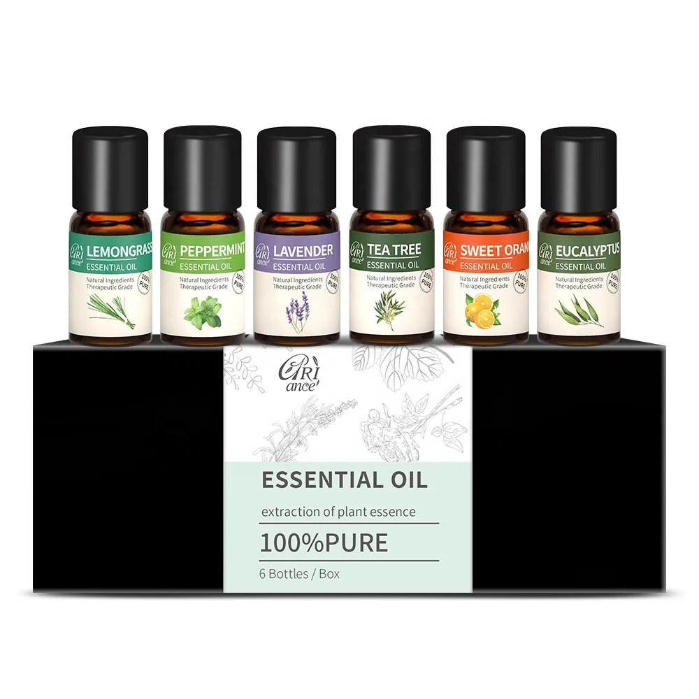 10ML Essential oil 100% Pure Essential Oil Gift Set peppermint lavender sweet orange tea tree lemongrass mint Eucalyptus difuser