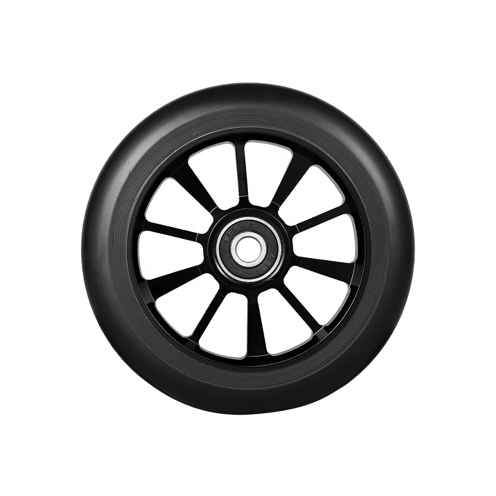 120mm Black on Black 5 Spoke  Wheels Pro Stunt Scooter Wheels  For Sale