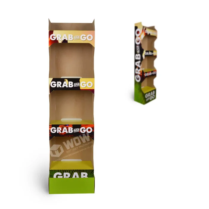 Point of Sale Printers Customized Cardboard Corrugated Free Standing Chocolate Bar POS Display Stands