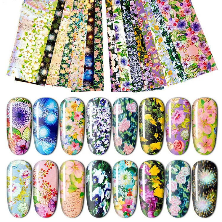 
Hot Sale DIY Manicure Designs Manicure Shining Flower 3D Tips 16Pcs/Set Nail Art Sticker 