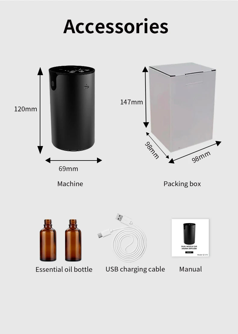 Двойное сопло Smart Mini Два аромата портативная машина для ароматерапии эфирных масел аромадиффузор увлажнитель