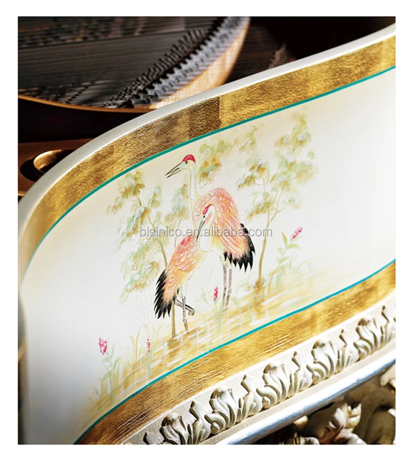 Classic Elegant Louis Style Art Deco Handpainted Parlor Grand Piano