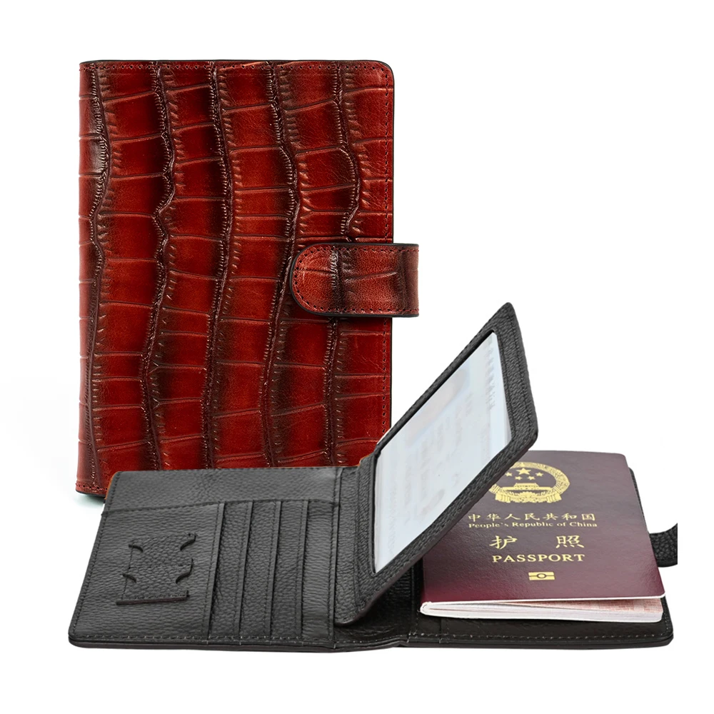 Магнитный кошелек для паспорта, из кожи растительного дубления