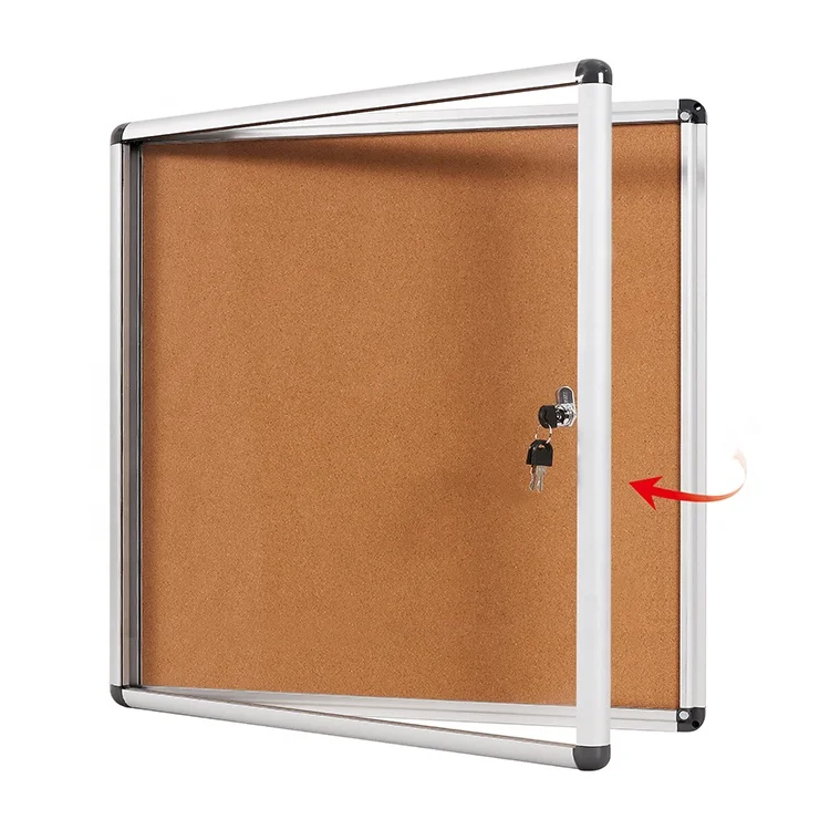 Офисная доска для объявлений с одним дверцом защитой от царапин Запираемая пробка витрина кейс классной комнаты настенное крепление