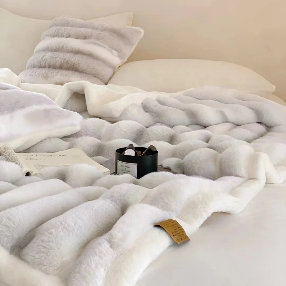 Grey Flannel All Season Ultra Soft Plush Thick Fuzzy Warm Blankets and Throws for Sofa Sherpa Fleece Throw Blanket for Couch