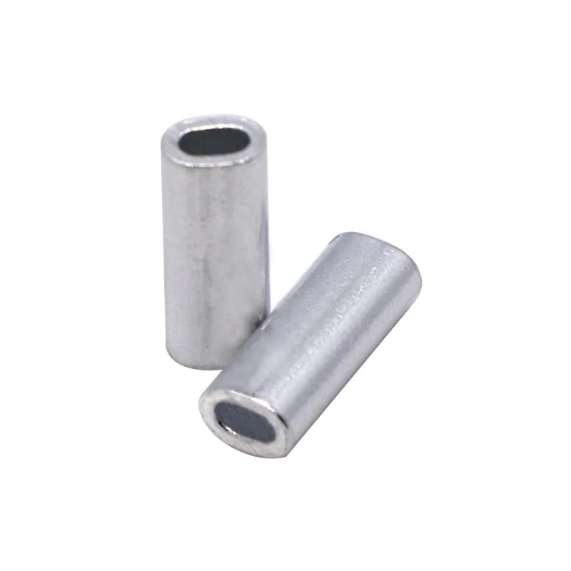 1000 pieces/bag round and oval fishing gear aluminum tube  aluminum fishing line crimps sleeves fishing tube  aluminum sleeve